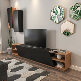 Hanah Home Zebra Negro y Teca